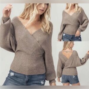 LOVE TREE Mocha tan beige Dolman Sleeve Sweater Top Size 1X can fit more XL
